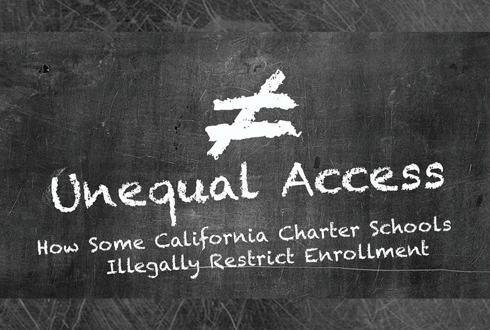 ACLU Unequal Access report on potential admissions violations by charter schools in California